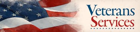 An American Flag with words Veteran Services 